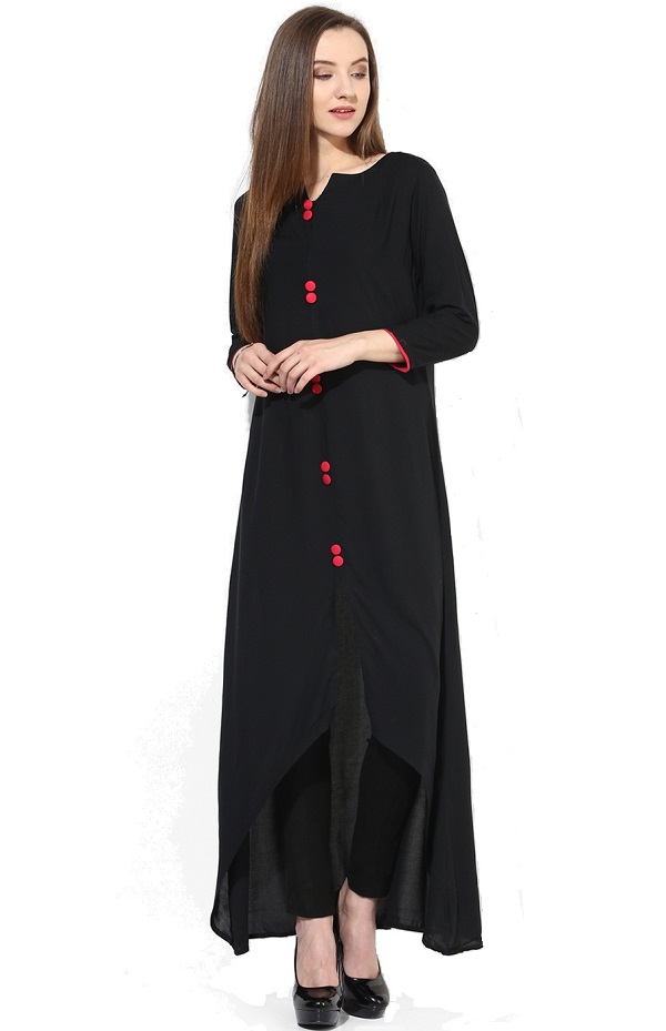 plain black kurti design 7