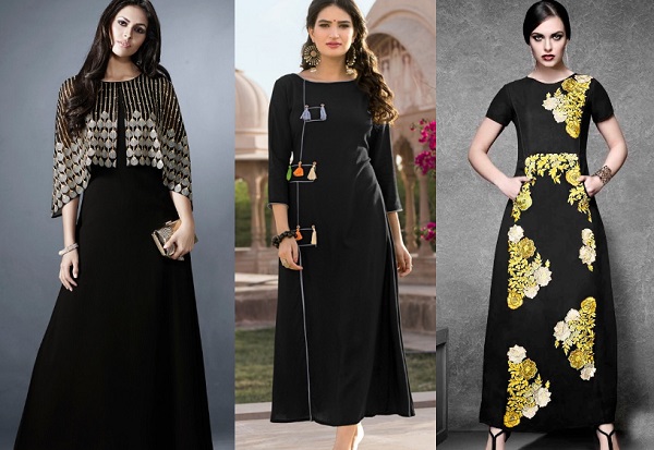 Black Georgette Party Wear Designer Kurti ( Semi Stitch ) at Rs 800 | Party  Wear Kurti for Women in Vadodara | ID: 12548367673