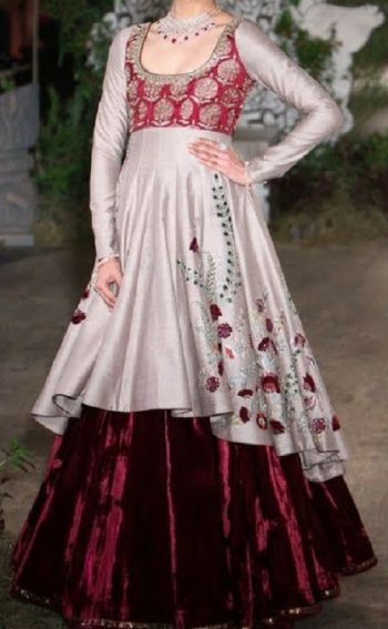 kurti design on lehenga