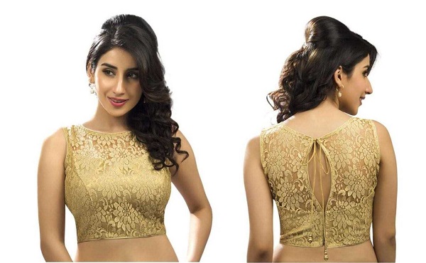 brasso net golden blouse