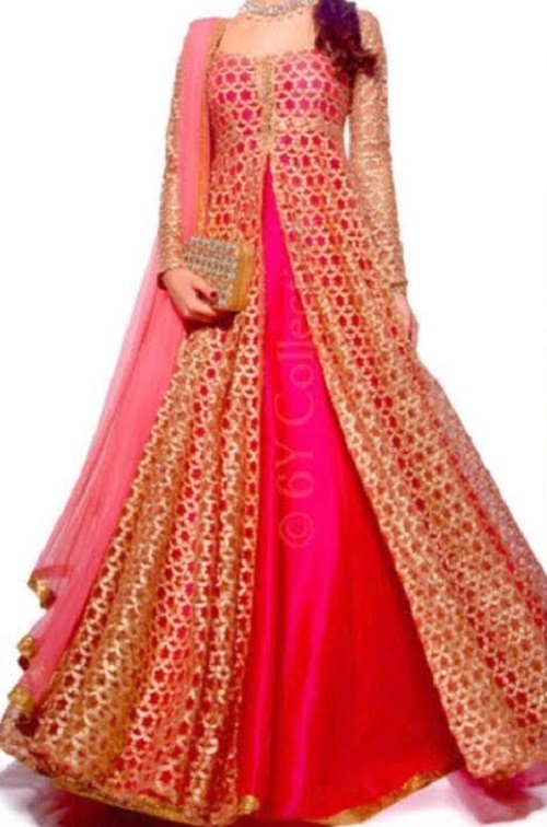 full length kurti with lehenga
