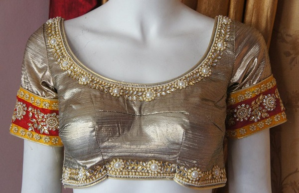 gold and sequin work design