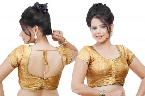 golden brocade blouse design