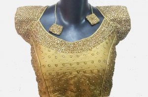 golden blouse material