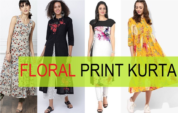 Buy Yellow Kurti In Cotton With Multi Color Printed Floral Design And  Embellished With Beads And Sequins Online - Kalki Fashion