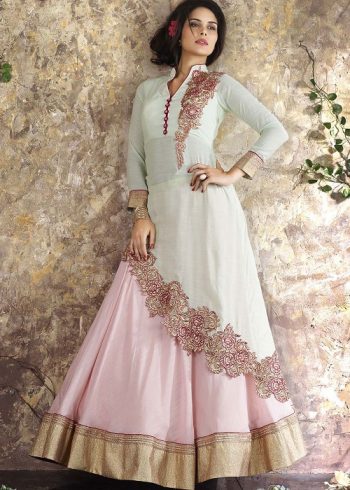 Pastel colored lehenga kurti design