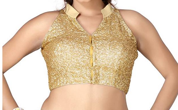 simple golden halter blouse