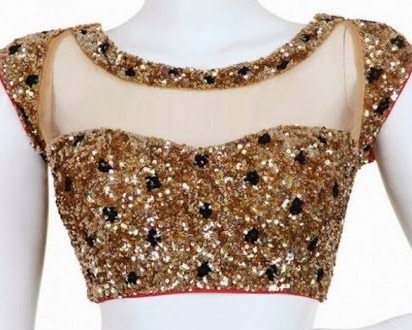 stone studded partywear blouse design