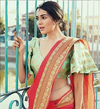 Flared Sleeves Pattu Saree Blouse 