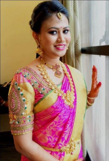 Heavy Maggam Work Pattu Wedding Silk Blouse
