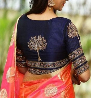 Multiple Border Silk Saree Blouse