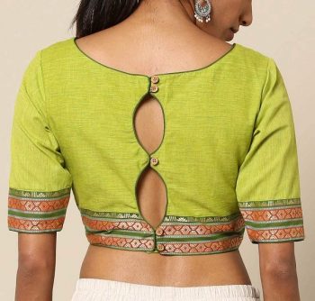 Simple Silk Saree Blouse Designs Back Neck