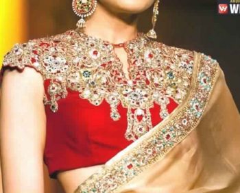 Silk Saree Blouse With Cutwork