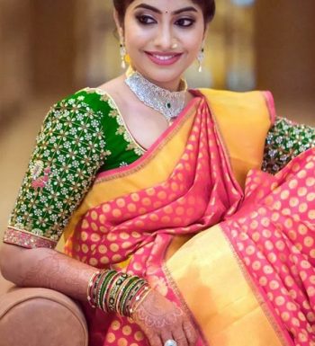 Green Maggam Work Pattu Saree Blouse Pattern