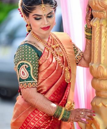 Paisley Green Pattu Saree Blouse