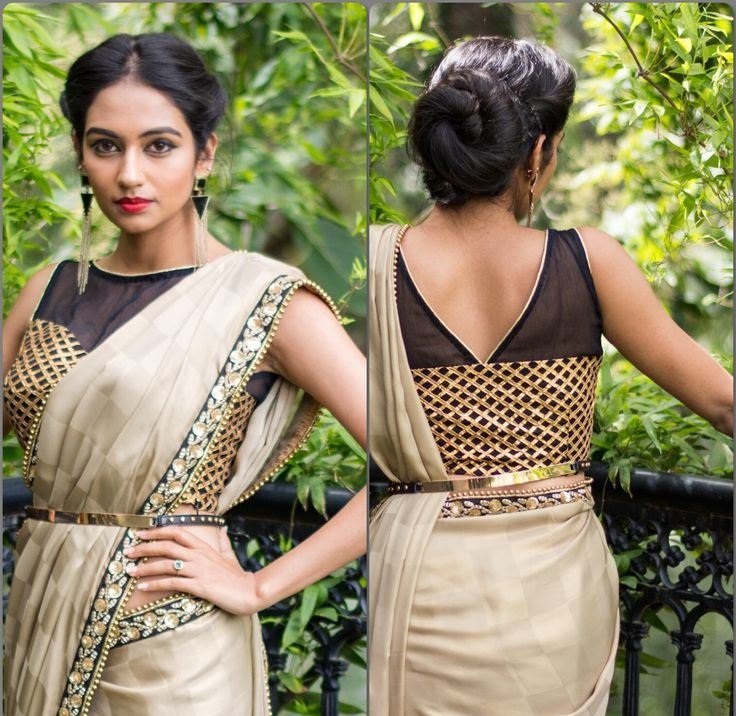 silk saree back neck design