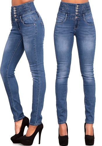 5 Button High Waist Jeans