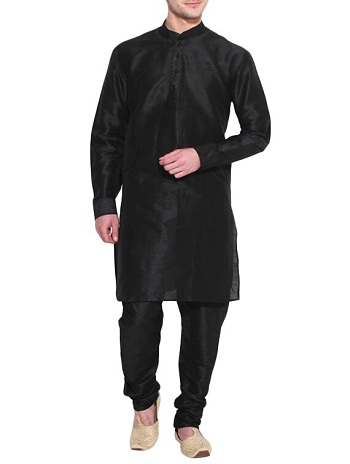 All Black Silk Kurta Pajama