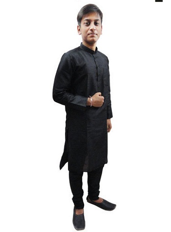 Black Designer Kurta For Boys