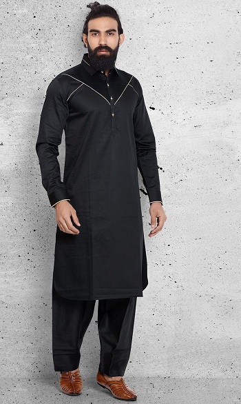 Black Designer Pathani Suit