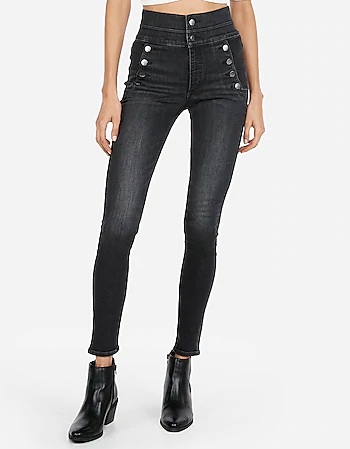 cheap black high waisted jeans