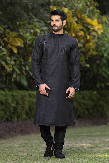 Black Pathani Kurta Pajama