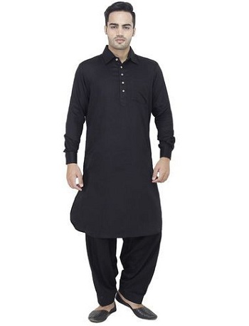 Black Pathani Kurta for Men