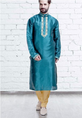 Blue Kurta Pajama For Marriage Function