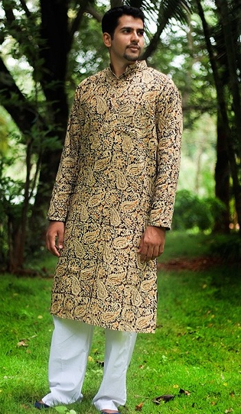 Flower Print Kurta For Men