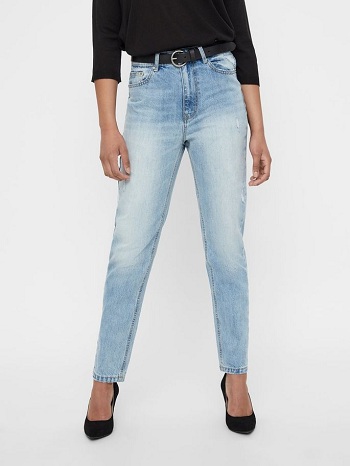 High Waisted Ripped Mom Jeans
