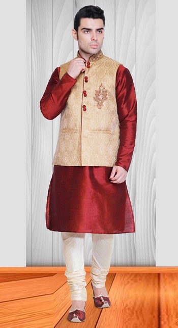 Kurta Pajama With Jacket For Wedding