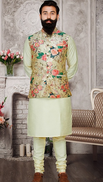 Kurta Pajama With Nehru Jacket For Wedding