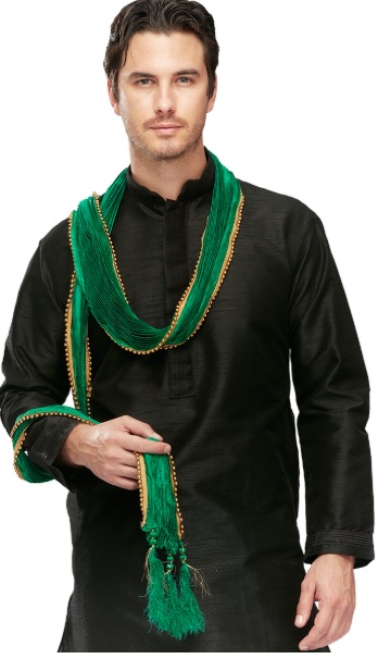 Manyavar Black Kurta