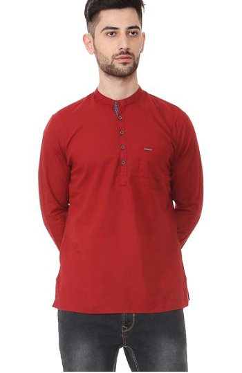 Regular Fit Plain Handloom Pathani Kurti
