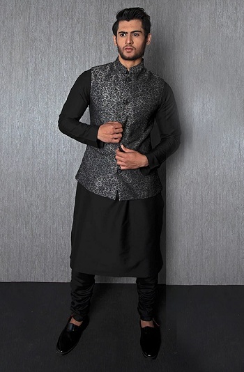 Nehru Jacket with Black Kurta