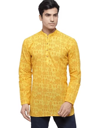 Printed Short Kurta For Men