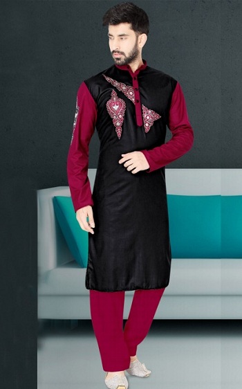 Red And Black Kurta Pajama