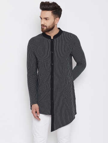 Short Black Kurta For Men