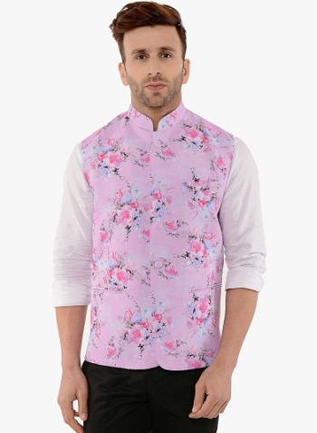 Stylish Printed Nehru Jacket Kurta