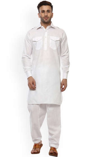 Stylish White Pathani Kurta