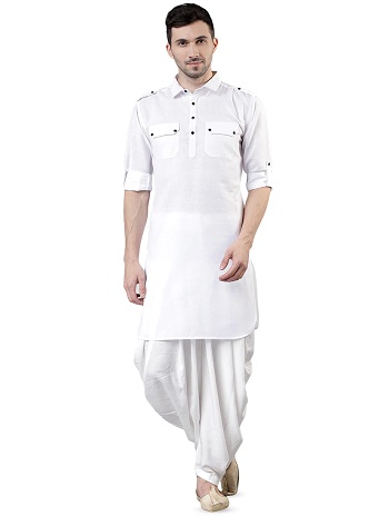 White Pathani Gents Kurta