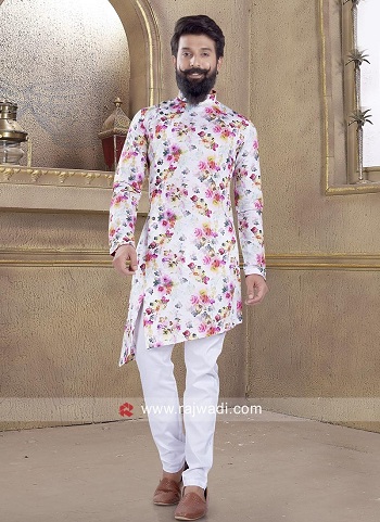 White Printed Kurta