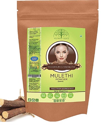 Hollywood Secrets Organic Mulethi Powder Liquorice for Skin Whitening