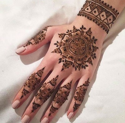 Intricate Flower Eid Mehndi Style