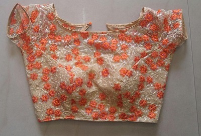 Latest designer embroidered net blouse