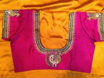 Maggam ari work blouse design