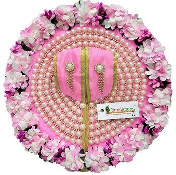 Nandanand Laddu Gopal Stone Studded Designer Flower and Pearl Dress