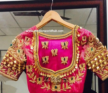 New lotus maggam blouse