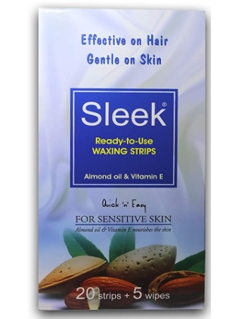 Sleek Almond Oil and Vitamin E Waxing Strips for Sensitive Skin