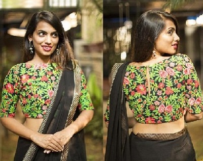 Thread embroidered blouse